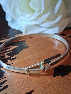 Tiffany & Co. Two-Tone Silver and Gold Hook Bangle